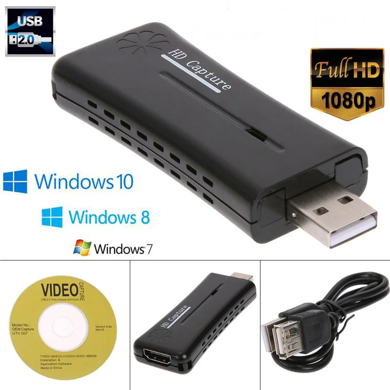 USB 2.0 HD Capture Full HD 1080P Mini Portable Port 1 Way HDMI-compatible Video Capture Card for PC Laptop Windows 7 8 10 Vista
USB 2.0 HD Capture Full HD 1080P Mini Portable Port 1 Way HDMI-compatible Video Capture Card for PC Laptop Windows 7 8 10 Vista