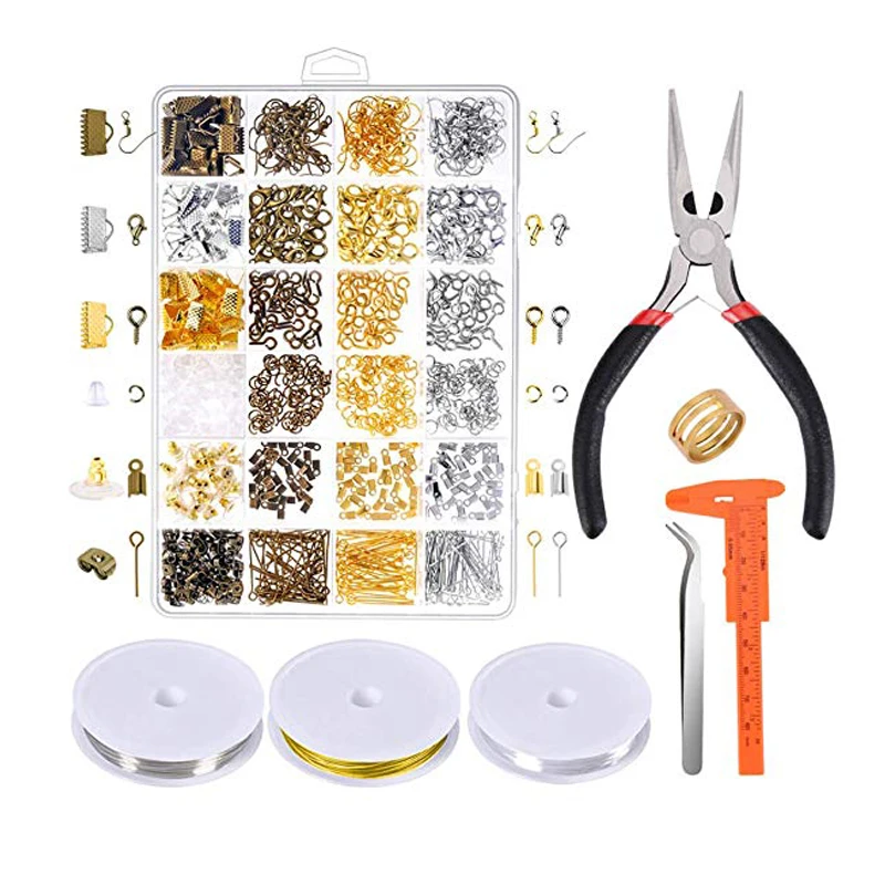 Jewelry Making Supplies Kit - Jewelry Repair Tools with Accessories Jewelry Pliers Findings and Beading Wires for Adult Beginner
Jewelry Making Supplies Kit - Jewelry Repair Tools with Accessories Jewelry Pliers Findings and Beading Wires for Adult Beginner