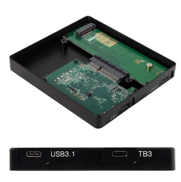 Thunderbolt 3 & USB3.1 Type-C & USB 3.0 2.0 to PCI Express PCI-E to NVME NGFF M-key SSD Cartridge Enclosure
Thunderbolt 3 & USB3.1 Type-C & USB 3.0 2.0 to PCI Express PCI-E to NVME NGFF M-key SSD Cartridge Enclosure