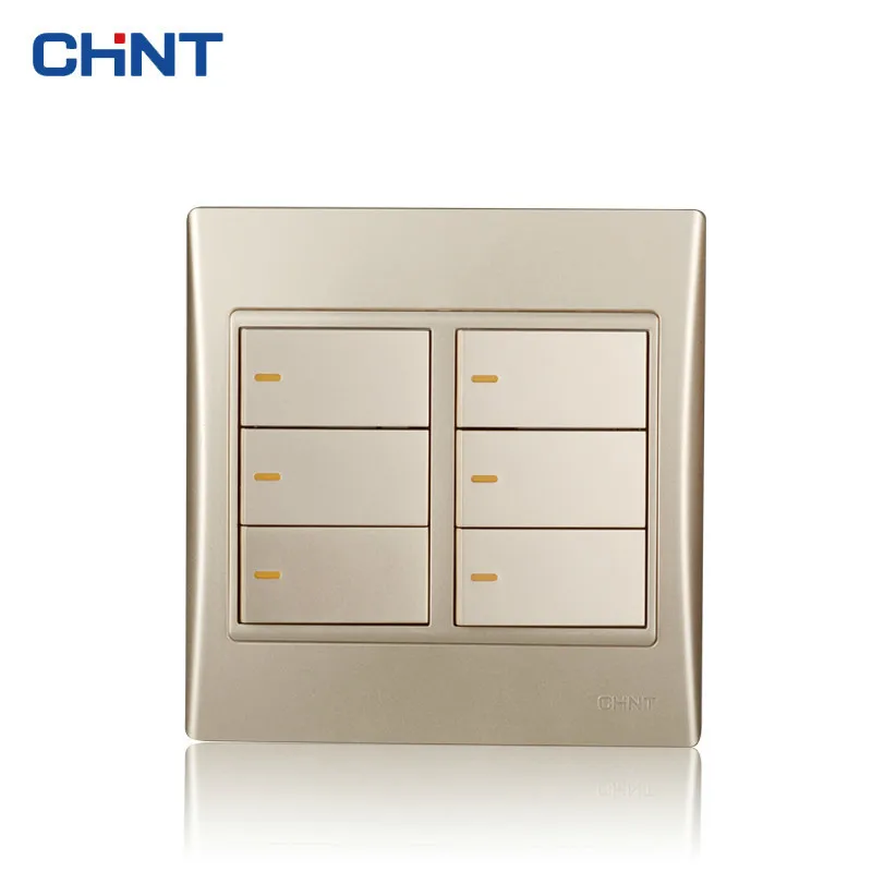 CHINT Electric Home Switch 120 Type NEW9L Security Steel Frame Lights Switches Golden Six Gang Two Way
CHINT Electric Home Switch 120 Type NEW9L Security Steel Frame Lights Switches Golden Six Gang Two Way