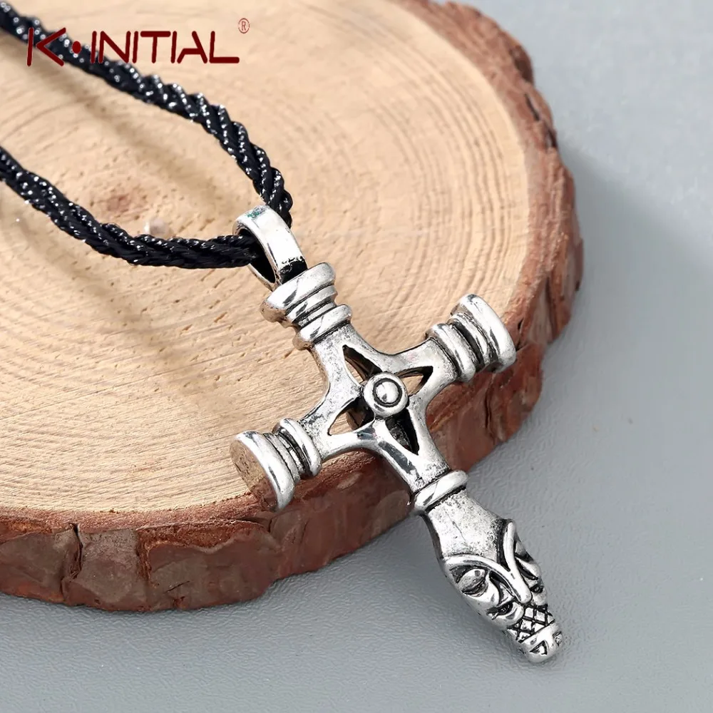 Kinitial Thor's Hammer Olaf Wolf Cross Church Jesus Pendant Necklace Viking Jewelry Norse Amulet Necklaces Collier
Kinitial Thor's Hammer Olaf Wolf Cross Church Jesus Pendant Necklace Viking Jewelry Norse Amulet Necklaces Collier