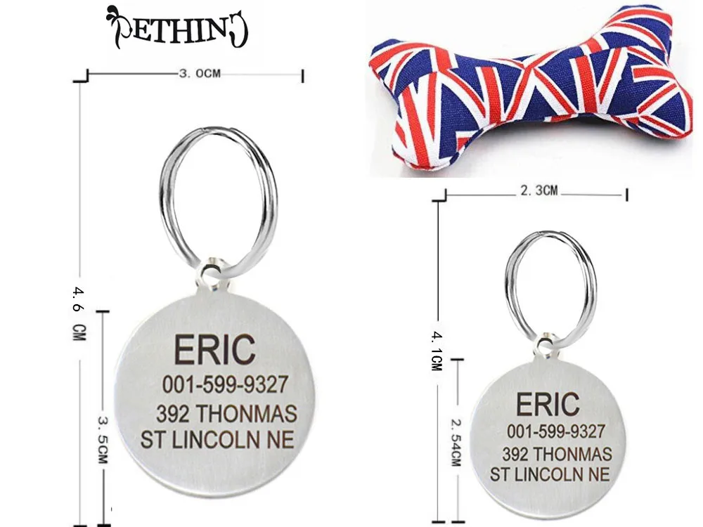 Personalized free engraving pet tags stainless steed dog tags two size S L front and back engraving free toys gift
Personalized free engraving pet tags stainless steed dog tags two size S L front and back engraving free toys gift