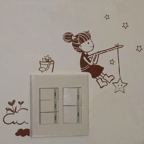 Creative Fairy tale Girl Switch Sticker Living room Bedroom Decorative Wall Stickers Vinyl Waterproof Murals JG1398
Creative Fairy tale Girl Switch Sticker Living room Bedroom Decorative Wall Stickers Vinyl Waterproof Murals JG1398