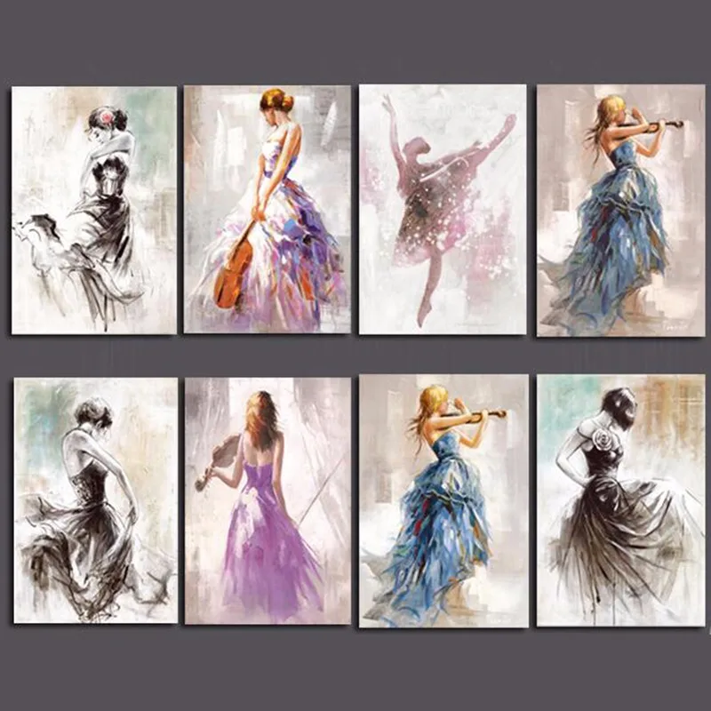 Ballet Dance Girl Playing a Violin Abstract Figure Oil Painting on Canvas Posters and Prints Wall Picture for Living Room Decor
Ballet Dance Girl Playing a Violin Abstract Figure Oil Painting on Canvas Posters and Prints Wall Picture for Living Room Decor
