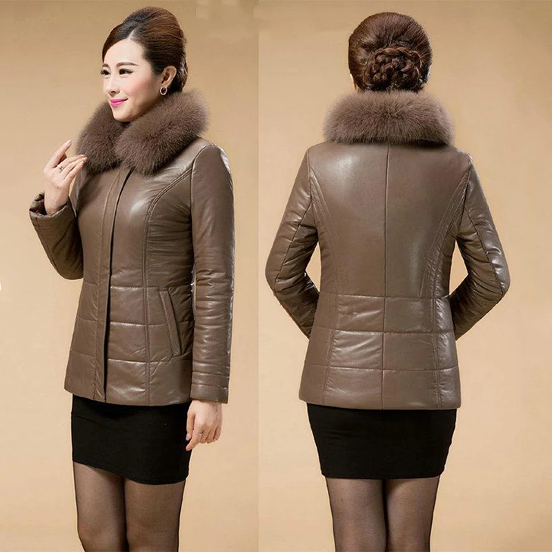 Women Autumn Winter Short Faux Leather Zipper Jackets With Fur Collar Female Coats Jacket Casual Good Gift For Mom Plus Size 8XL
Women Autumn Winter Short Faux Leather Zipper Jackets With Fur Collar Female Coats Jacket Casual Good Gift For Mom Plus Size 8XL