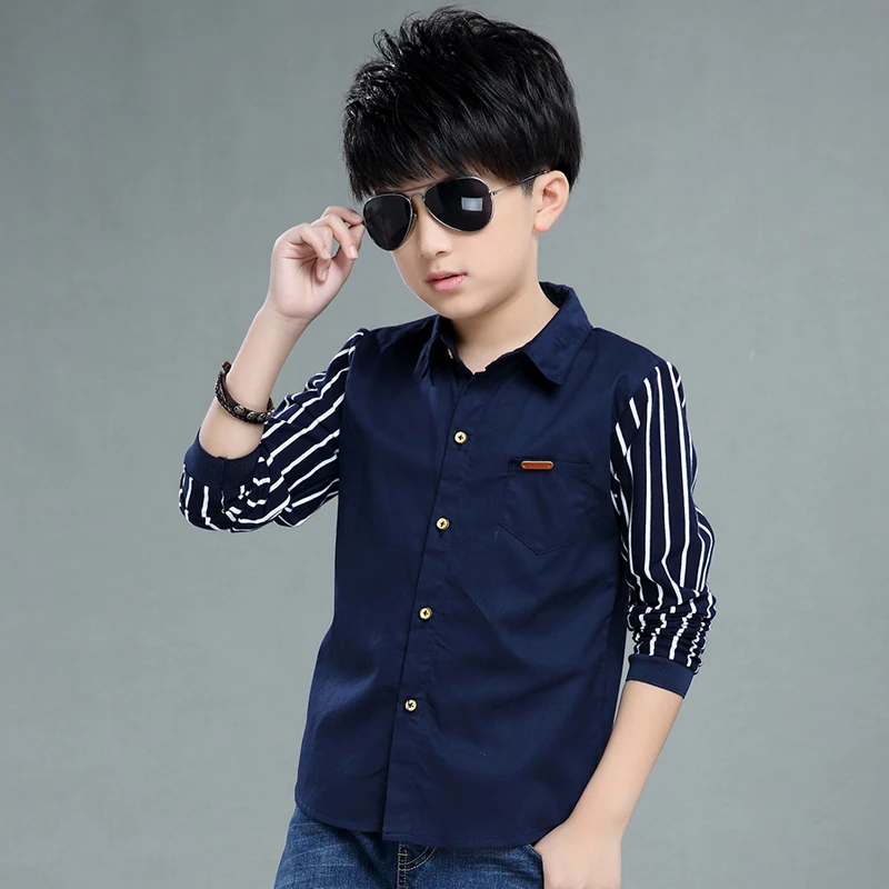 Boys Shirts Stripe Long Sleeve Turn-down Collar Boy Shirts For Boys Big Kids Causal Shirts Tops 2020 summer Children's Clothes
Boys Shirts Stripe Long Sleeve Turn-down Collar Boy Shirts For Boys Big Kids Causal Shirts Tops 2020 summer Children's Clothes