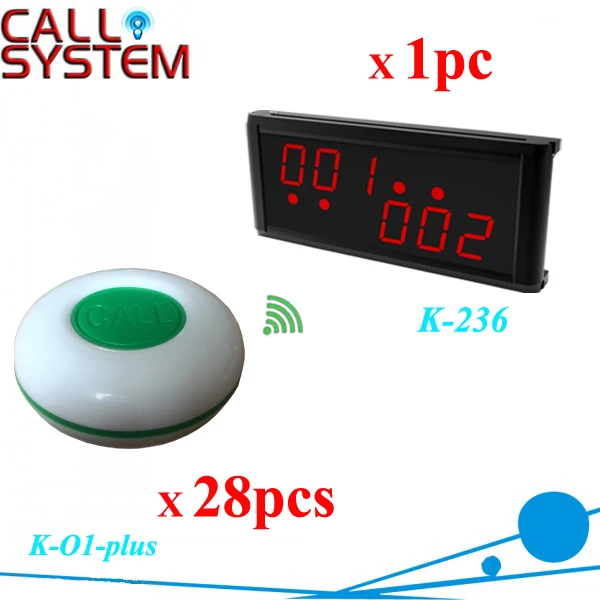 Restaurant wireless system with guest pager call button 28pcs and one counter monitor display in 433.92mhz
Restaurant wireless system with guest pager call button 28pcs and one counter monitor display in 433.92mhz
