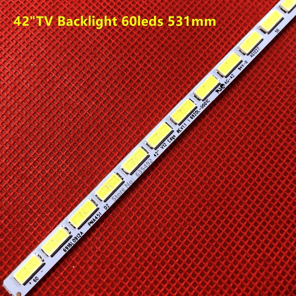 100% New 1Pieces 531mm LED Backlight Lamp strip 60leds For LG 42 inch TV LE42A70W 6922L-0016A 6916L-0912A 6920L-0001C
100% New 1Pieces 531mm LED Backlight Lamp strip 60leds For LG 42 inch TV LE42A70W 6922L-0016A 6916L-0912A 6920L-0001C