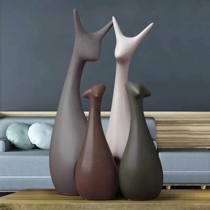 Abstract Ceramic Deer Cat Figurines Creative Nordic Modern Home Desktop Cabinet Decoration Crafts Wedding Gifts Ornaments Sets
Abstract Ceramic Deer Cat Figurines Creative Nordic Modern Home Desktop Cabinet Decoration Crafts Wedding Gifts Ornaments Sets