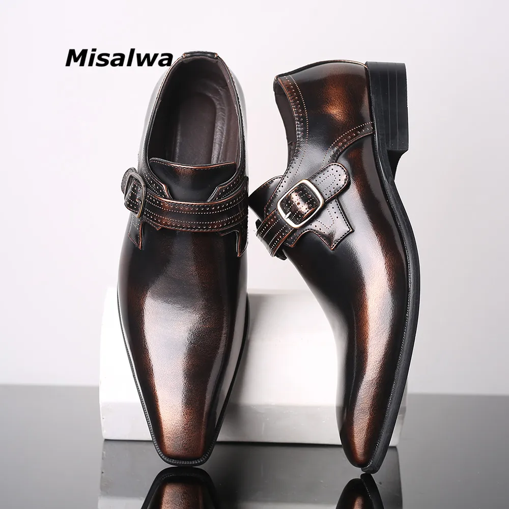 Misalwa Pointed Toe Elegant Men's Dress Single Loafers Buckle Party Business Office Formal Shoes Leather Loafers Men Shoes 38-48
Misalwa Pointed Toe Elegant Men's Dress Single Loafers Buckle Party Business Office Formal Shoes Leather Loafers Men Shoes 38-48