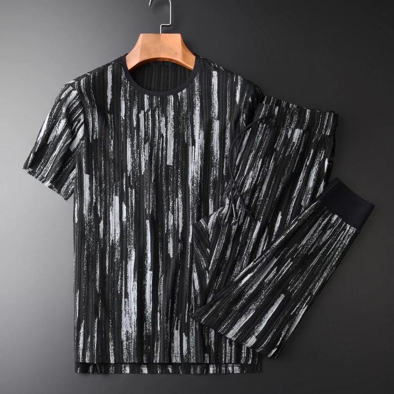 Minglu Social Man Sets (T-SHIRTS+PANTS ) Luxury Summer Round Collar Short Sleeve Mens Sets Plus Size 4XL Elastic Waist Pants
Minglu Social Man Sets (T-SHIRTS+PANTS ) Luxury Summer Round Collar Short Sleeve Mens Sets Plus Size 4XL Elastic Waist Pants