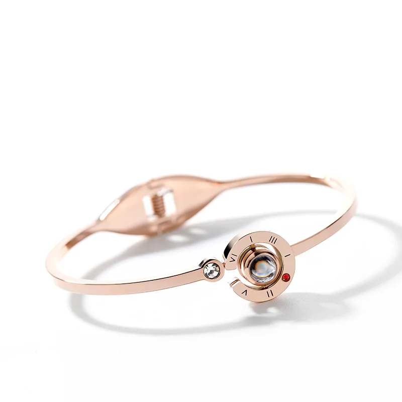 YUN RUO 100 languages I love you Projection Bangle Rose Gold Silver Color Women Birthday Gift Titanium Steel Jewelry Never Fade
YUN RUO 100 languages I love you Projection Bangle Rose Gold Silver Color Women Birthday Gift Titanium Steel Jewelry Never Fade