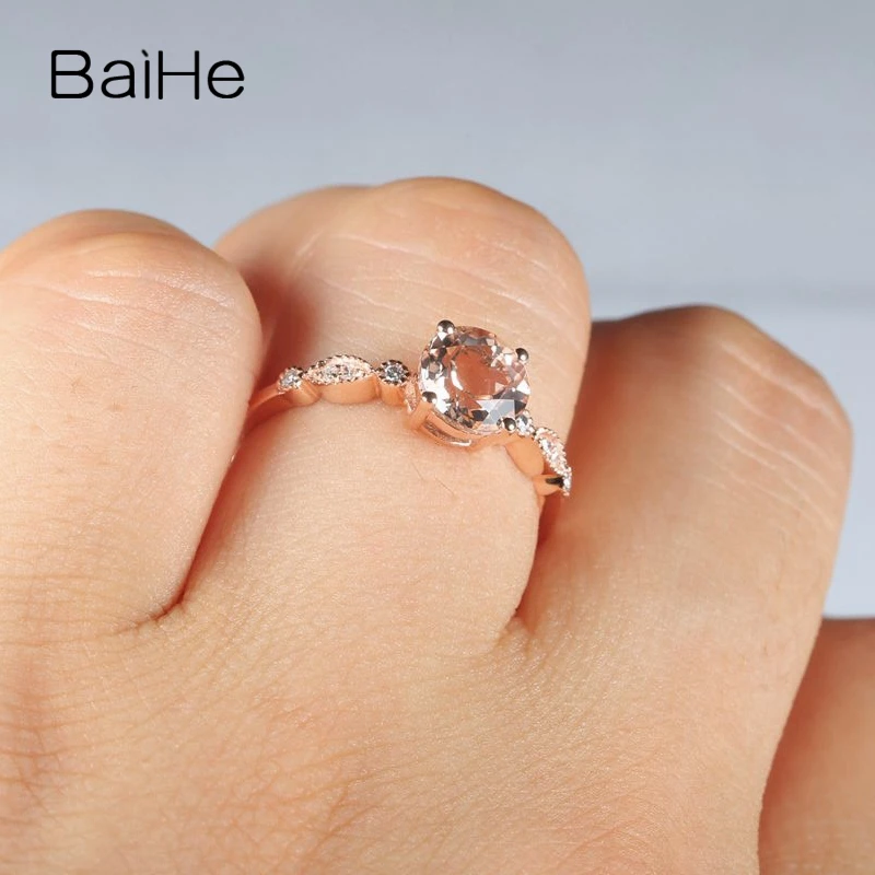 BAIHE Solid 14k Rose Gold(AU585) Natural Morganite & Diamonds Engagement Wedding Ring Women Party Trendy Fine Jewelry Gift Ring
BAIHE Solid 14k Rose Gold(AU585) Natural Morganite & Diamonds Engagement Wedding Ring Women Party Trendy Fine Jewelry Gift Ring