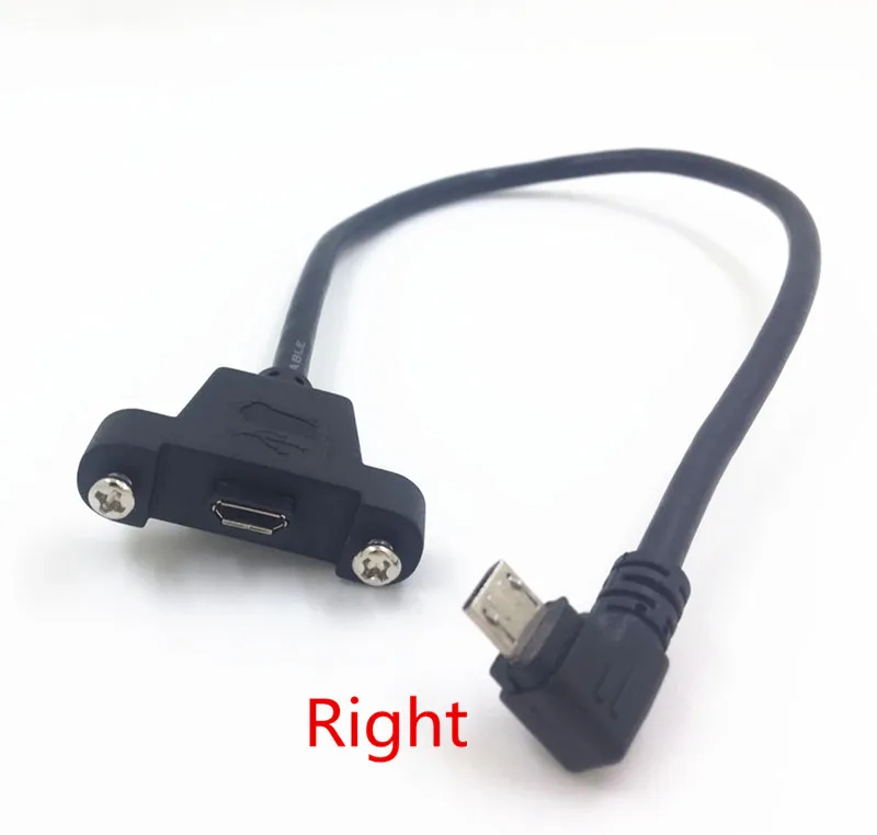 Left & Right 90 Degree Angled Micro USB 2.0 Male to Female Extension Cable Full 5Pin Connected With screws Panel Mount Hole 30cm
Left & Right 90 Degree Angled Micro USB 2.0 Male to Female Extension Cable Full 5Pin Connected With screws Panel Mount Hole 30cm