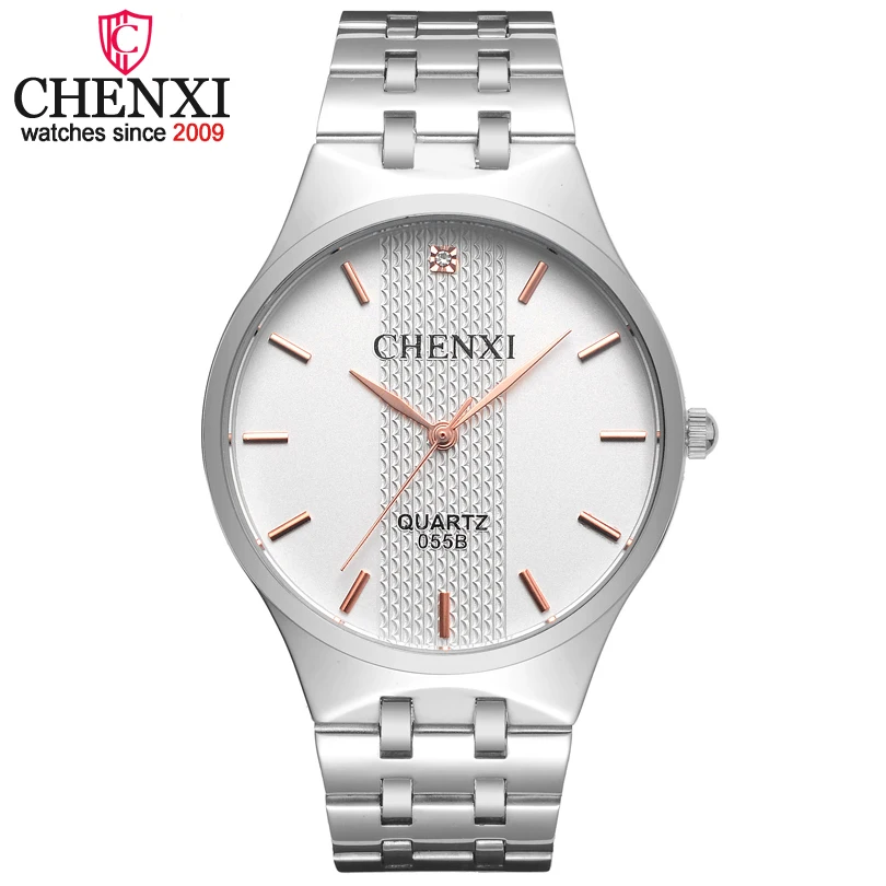 Часы наручные CHENXI Мужские кварцевые Брендовые повседневные модные со стальным