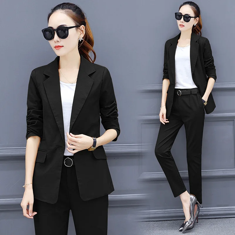 women suit fashion two-piece new office lady blazer pants outfits woman turn down collar solid brand design vestido 2017 S-XXL
women suit fashion two-piece new office lady blazer pants outfits woman turn down collar solid brand design vestido 2017 S-XXL