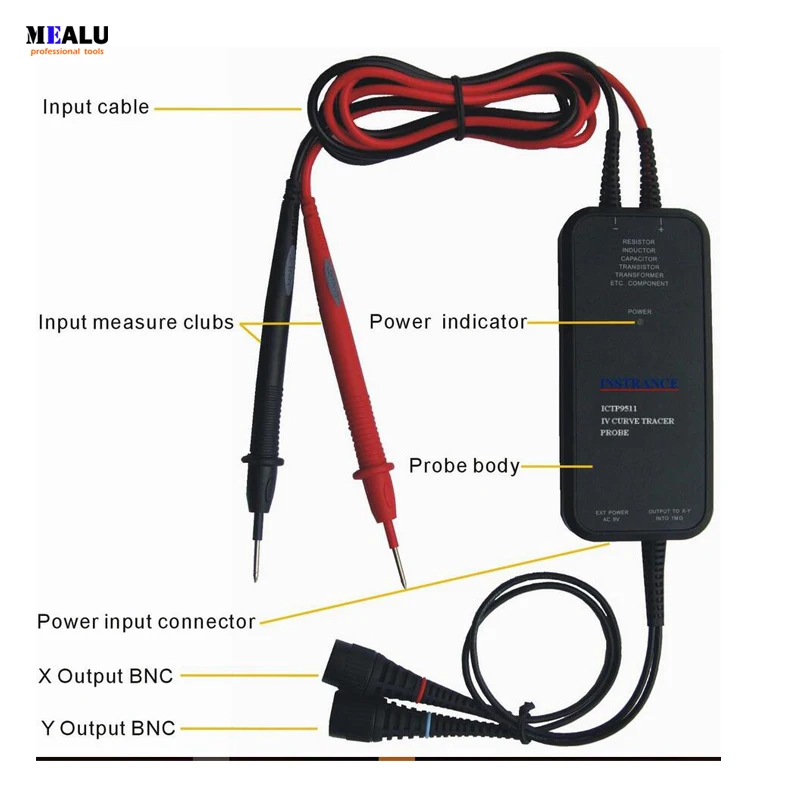 ICTP9511 IV Curve Tracer Probe is Usually or High Voltage Differential Probe Kit for Digital Smart Oscilloscope current probe
ICTP9511 IV Curve Tracer Probe is Usually or High Voltage Differential Probe Kit for Digital Smart Oscilloscope current probe