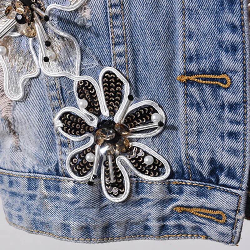 2019 New Fashion Women Suit Set Flower Embroidery Denim Vest Suit 2 Piece Set Women Denim Vest and Hole Jeans Suit Women Set
2019 New Fashion Women Suit Set Flower Embroidery Denim Vest Suit 2 Piece Set Women Denim Vest and Hole Jeans Suit Women Set