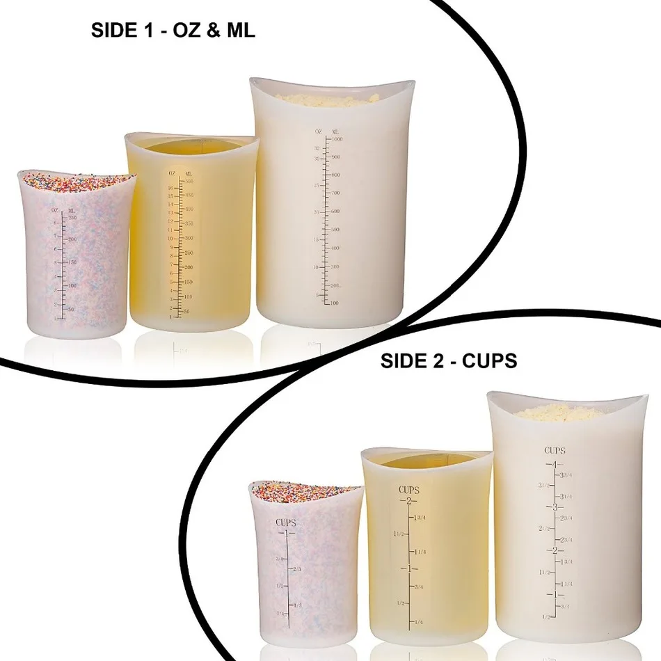 3pcs/set Silicone Measuring Cup Set Home Measuring Tools Kitchen Cake Baking Decoration
3pcs/set Silicone Measuring Cup Set Home Measuring Tools Kitchen Cake Baking Decoration