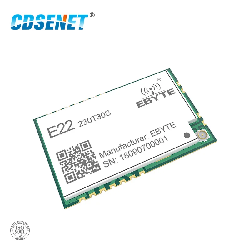 SX1262 LoRa 230MHz 30dBm SMD Wireless Transceiver E22-230T30S IPEX Stamp Hole 1W Long Distance TCXO Transmitter and Receiver
SX1262 LoRa 230MHz 30dBm SMD Wireless Transceiver E22-230T30S IPEX Stamp Hole 1W Long Distance TCXO Transmitter and Receiver