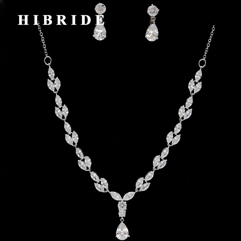 HIBRIDE Elegant Leaf Design Cubic Zirconia Pendant Dubai Jewelry Set Women Bridal Necklace Earring For Engagement Gifts N-248
HIBRIDE Elegant Leaf Design Cubic Zirconia Pendant Dubai Jewelry Set Women Bridal Necklace Earring For Engagement Gifts N-248