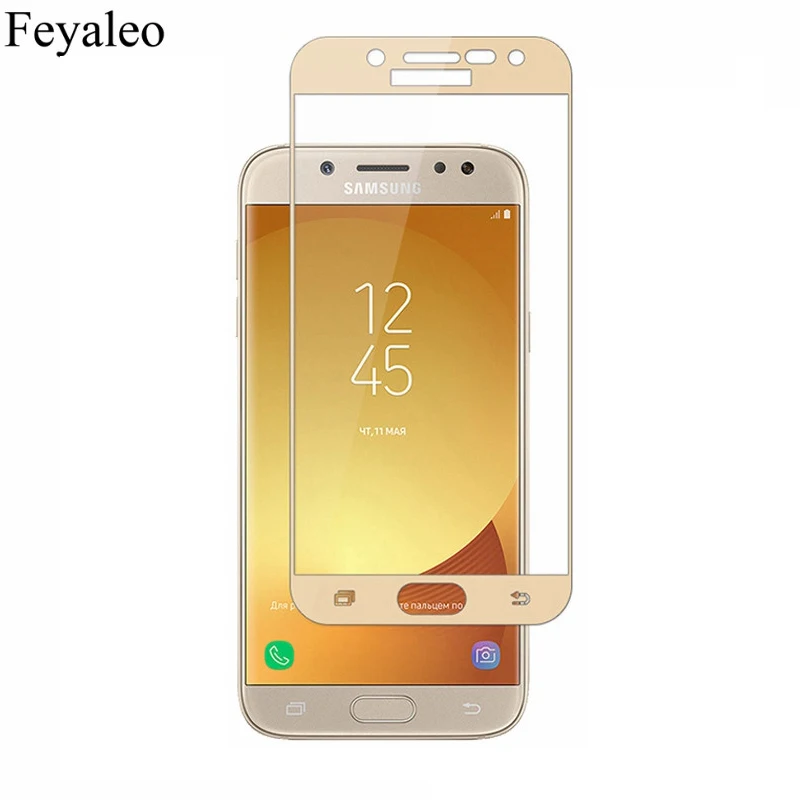 Защитное стекло 9 H закаленное с полным покрытием для J5 Pro европейская версия