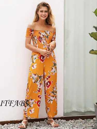 2018 New Women Summer Floral Party Clubwear Floral Print Playsuit Slash Neck Romper High Waist Trousers Loose Pants
2018 New Women Summer Floral Party Clubwear Floral Print Playsuit Slash Neck Romper High Waist Trousers Loose Pants