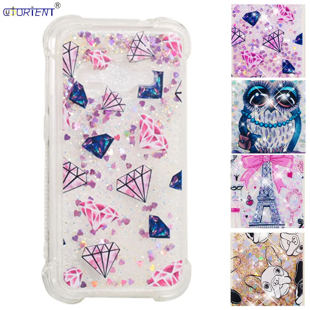 Чехол Funda для Samsung Galaxy J1 2016 J16 мягкий чехол с динамической жидкостью и зыбучим