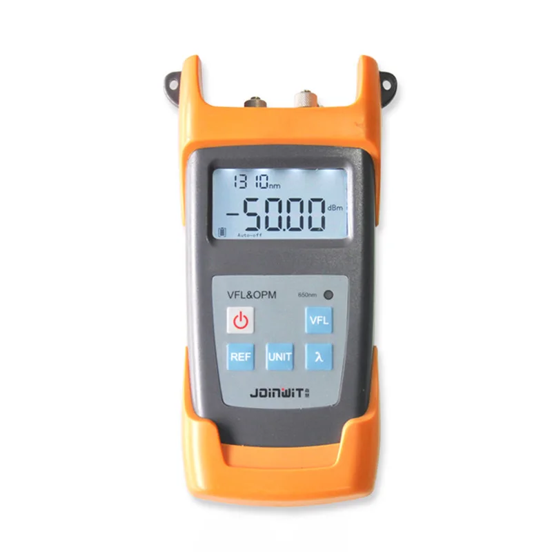 JW3223C 2 in 1 OPM+VFL -50 ~ 26dBm Optical Power Meter 1mW VFL Visual Fault Locator Built-in Used in Quickly Mechanical Splicing
JW3223C 2 in 1 OPM+VFL -50 ~ 26dBm Optical Power Meter 1mW VFL Visual Fault Locator Built-in Used in Quickly Mechanical Splicing