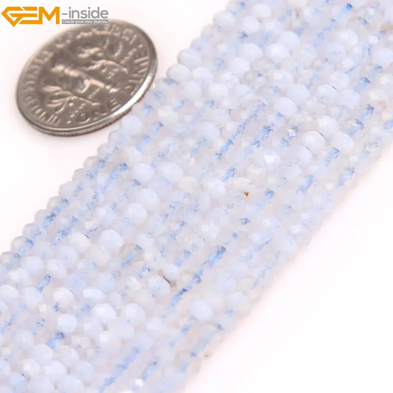 Gem-inside Natural AAA Grade Faceted Blue chalcedony Beads Rondelle Spacer Beads For Jewelry Making DIY 15"
Gem-inside Natural AAA Grade Faceted Blue chalcedony Beads Rondelle Spacer Beads For Jewelry Making DIY 15"
