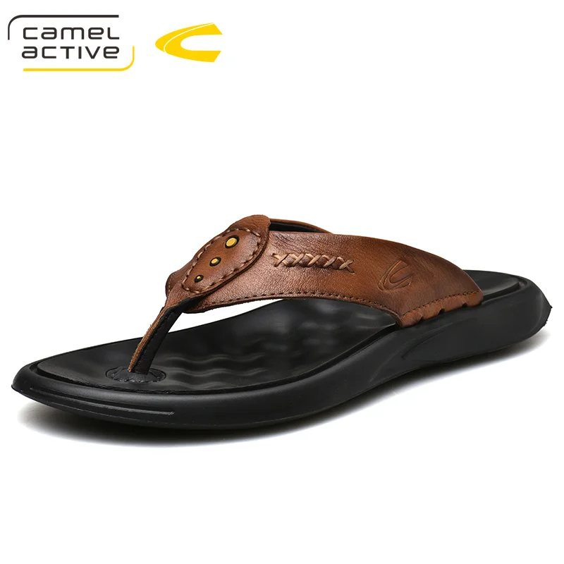 Мужские Пляжные шлепанцы Camel Active коричневые повседневные слиперы из натуральной