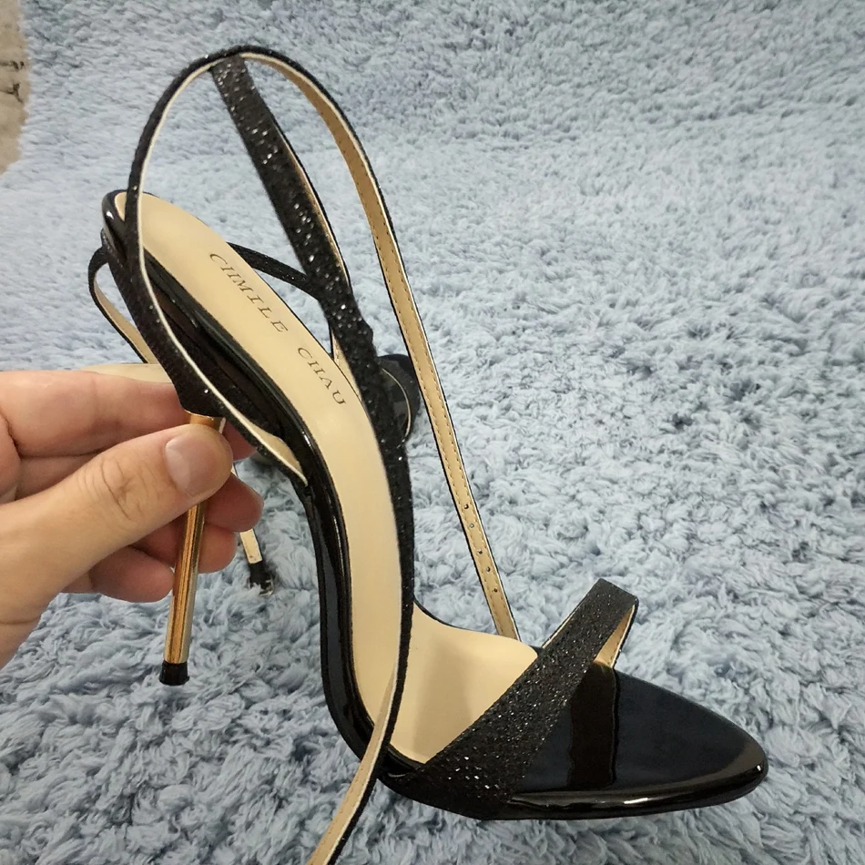 Women Stiletto Thin Iron High Heel Sandals Sexy Ankle Strap Open Toe Black Glittering Party Bridals Wedding Lady Shoes 3845-i8
Women Stiletto Thin Iron High Heel Sandals Sexy Ankle Strap Open Toe Black Glittering Party Bridals Wedding Lady Shoes 3845-i8