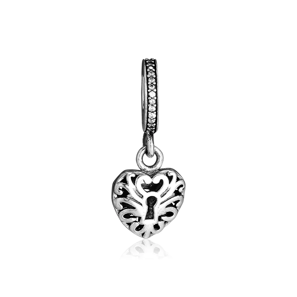 925 Sterling Silver Jewelry Heart Padlock Silver Dangle Charms Jewelry Making Pendant Necklace for Women Gift pulseras mujer
925 Sterling Silver Jewelry Heart Padlock Silver Dangle Charms Jewelry Making Pendant Necklace for Women Gift pulseras mujer