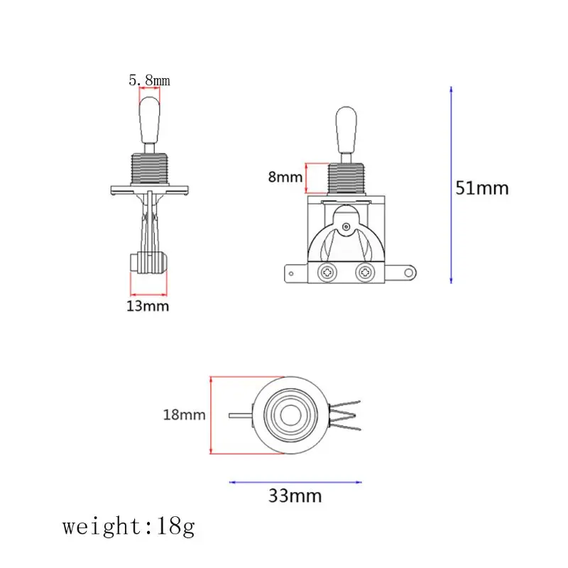 Toggle Switch 3 Ways Pickup Selector Tone Conversion For LP SG Electric Guitar Silver
Toggle Switch 3 Ways Pickup Selector Tone Conversion For LP SG Electric Guitar Silver