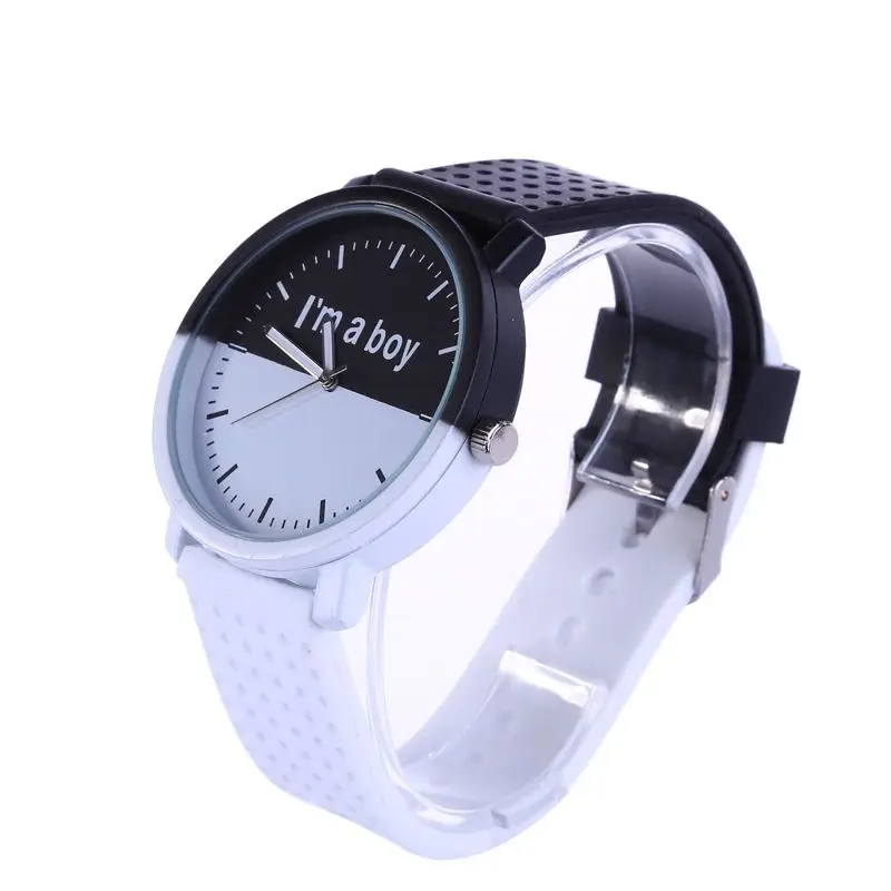 Lover Black & White Quartz Wrist Watch Letter 'I'm boy" " I'm girl" Women Watches Men Watch Casual Watch Gift
Lover Black & White Quartz Wrist Watch Letter 'I'm boy" " I'm girl" Women Watches Men Watch Casual Watch Gift