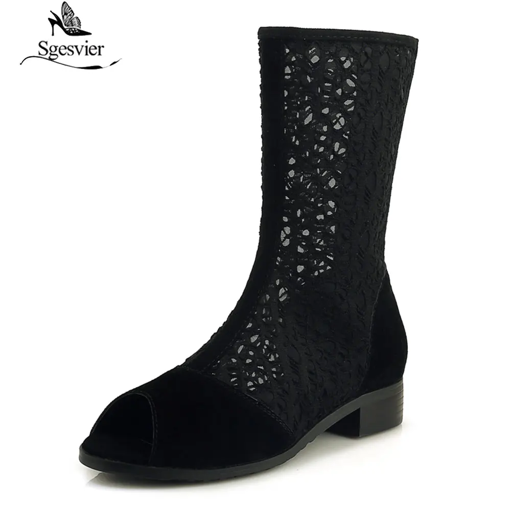 Sgesvier Women Ankle Summer Boots Sexy Cut Outs Low Heels Net yarn Zipper Club Party Peep Toe Shoes Gladiator Sandals Woman G84
Sgesvier Women Ankle Summer Boots Sexy Cut Outs Low Heels Net yarn Zipper Club Party Peep Toe Shoes Gladiator Sandals Woman G84