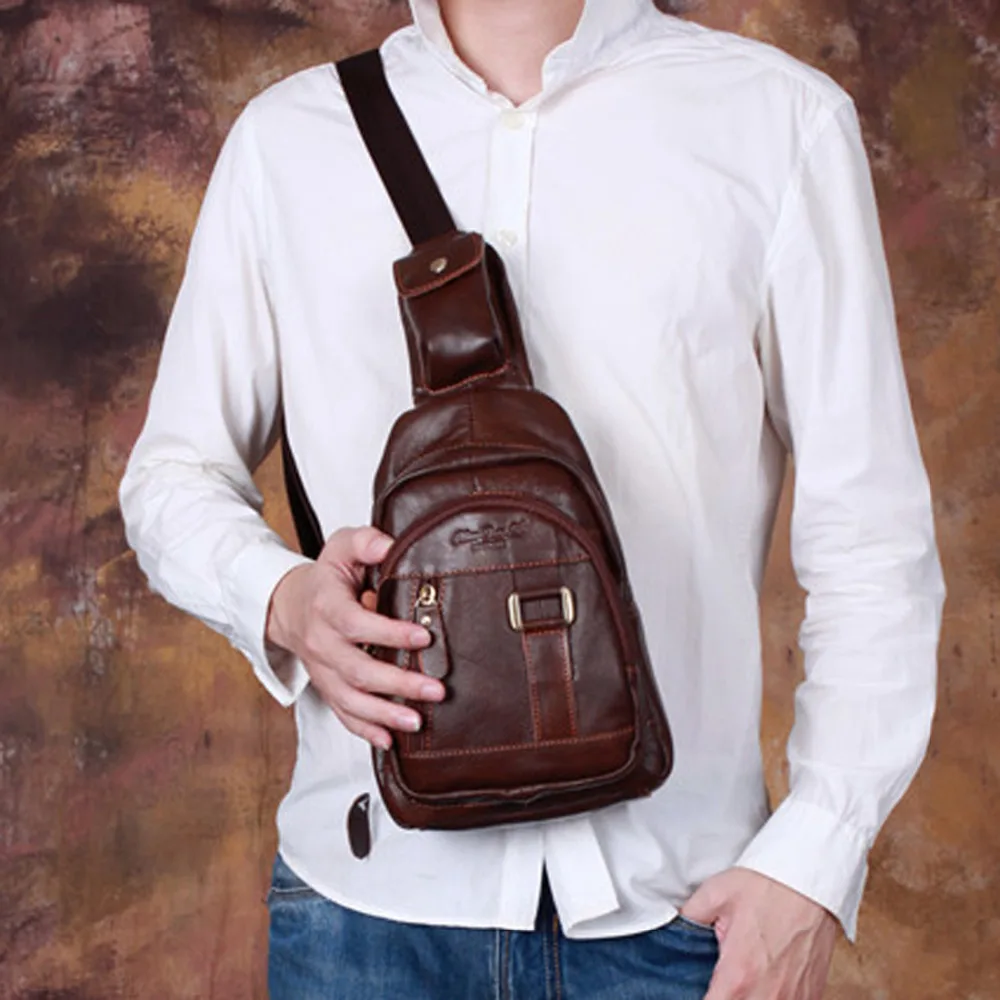 100% Genuine Leather Cowhide Men Rucksack Messenger Shoulder Cross Body Bags Travel Retro Male Sing Chest Bag Travel Back Pack
100% Genuine Leather Cowhide Men Rucksack Messenger Shoulder Cross Body Bags Travel Retro Male Sing Chest Bag Travel Back Pack