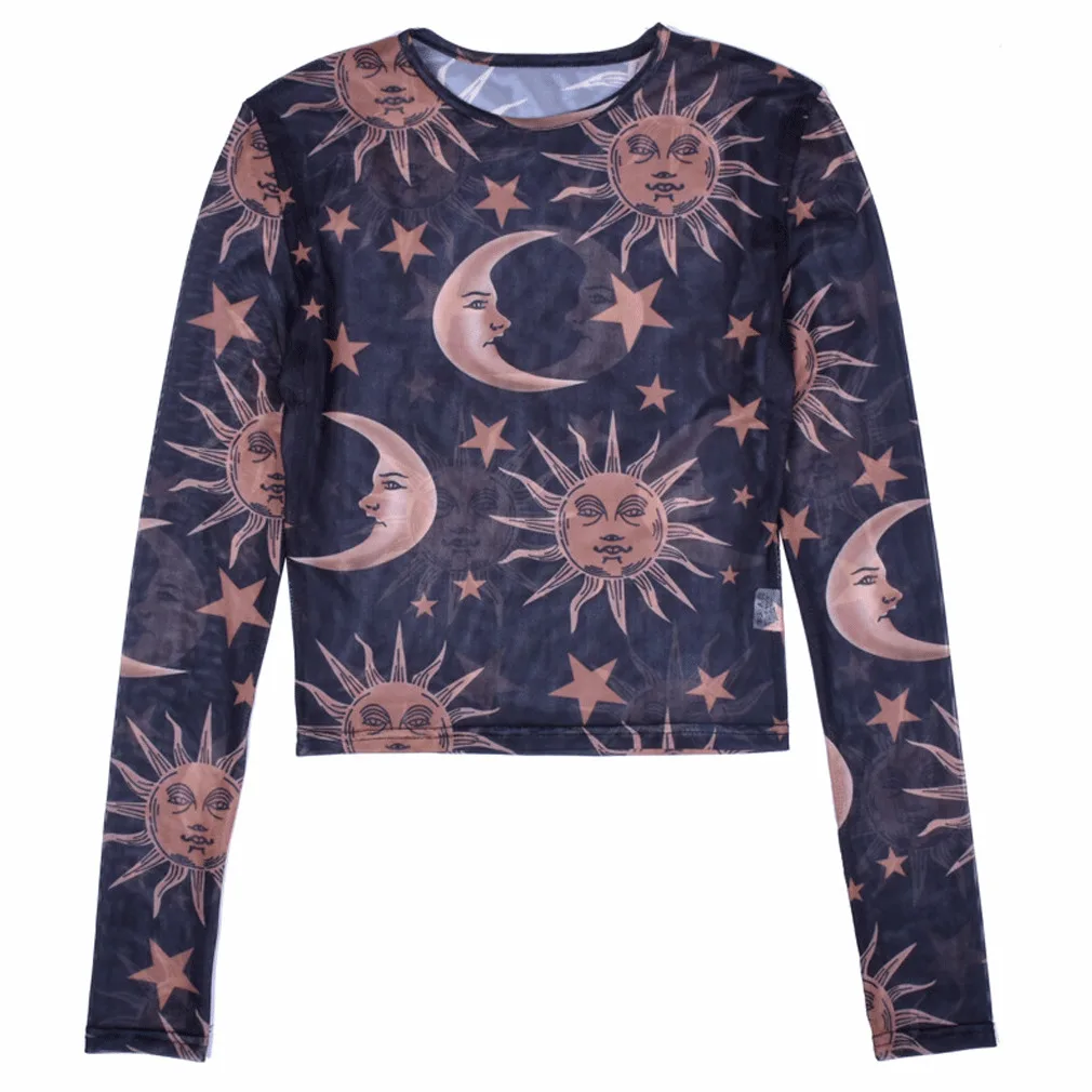 2019 Brand New Spring Summer Women Ladies Mesh Sheer See Through Long Sleeve Sun Moon Tee Fishnet T-Shirt
2019 Brand New Spring Summer Women Ladies Mesh Sheer See Through Long Sleeve Sun Moon Tee Fishnet T-Shirt