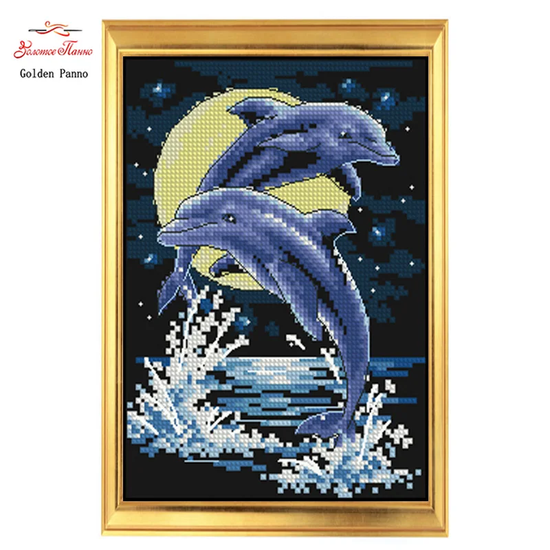 Golden Panno,Needlework,DIY DMC Cross stitch,Sets For Embroidery kit 11ct unprinted cotton thread Dolphin Cross-Stitching
Golden Panno,Needlework,DIY DMC Cross stitch,Sets For Embroidery kit 11ct unprinted cotton thread Dolphin Cross-Stitching