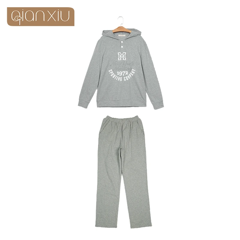 Qianxiu мужская одежда активность Pijama хомбре Большой размер салон Hoodeed пижамы