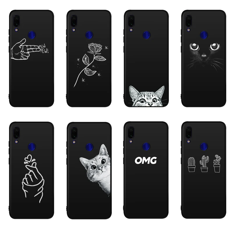 Мягкий силиконовый чехол QAQsam 6 3 дюйма для Xiaomi Redmi Note 7 матовый с рисунком чехлы