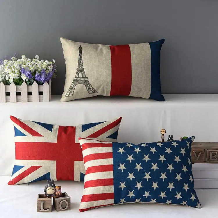 Flag pillow cover, French national flag union jack Stars and Stripes waist pillow case pillowcase wholesale
Flag pillow cover, French national flag union jack Stars and Stripes waist pillow case pillowcase wholesale