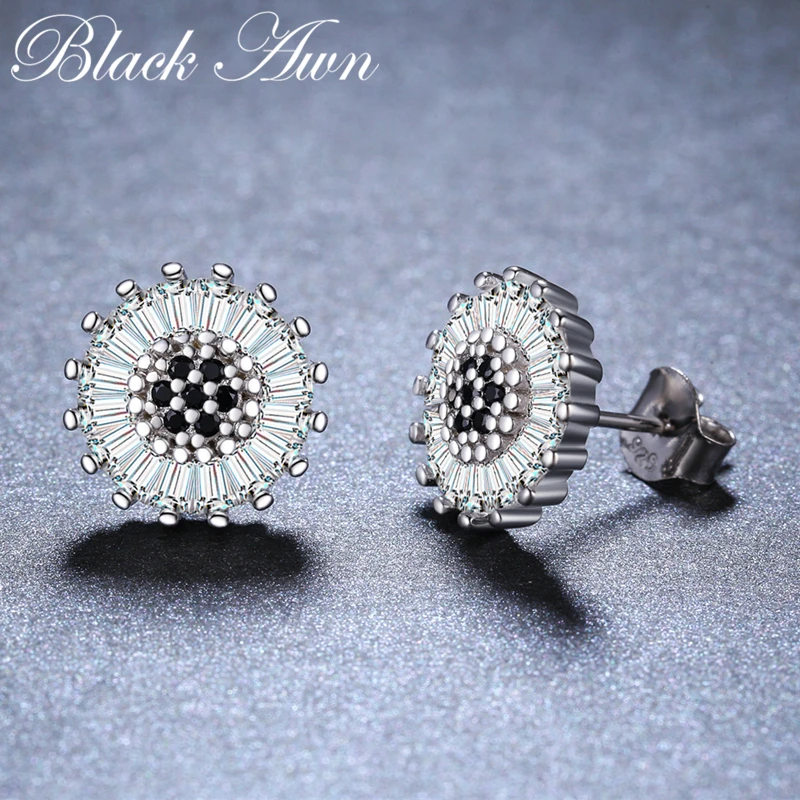 Romantic Birthday Present 925 Sterling Silver Jewelry Engagement Round Stud Earrings for Women Black Spinel Female Earring I013
Romantic Birthday Present 925 Sterling Silver Jewelry Engagement Round Stud Earrings for Women Black Spinel Female Earring I013