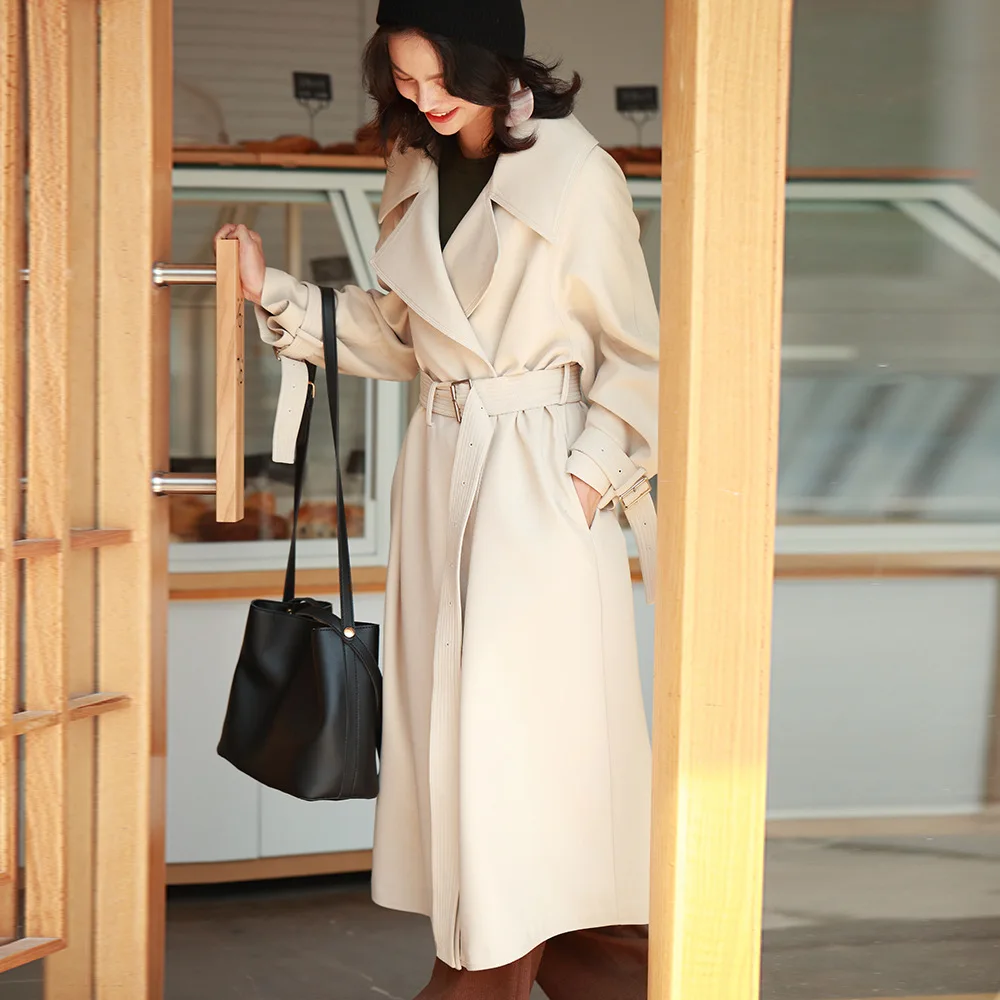 Shuchan High Quality Womens Trench Coats England Style Turn-down Collar Sashes Women Long Coat Loose Windbreaker 3052
Shuchan High Quality Womens Trench Coats England Style Turn-down Collar Sashes Women Long Coat Loose Windbreaker 3052