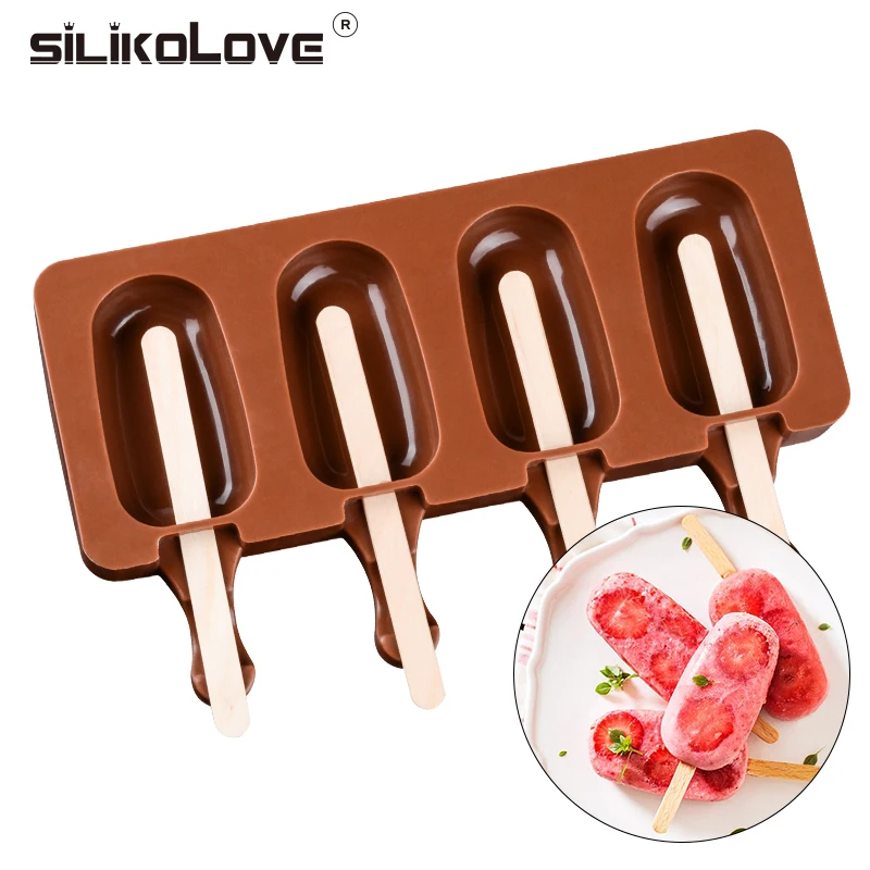 SILIKOLOVE 4 полости силиконовые формы мороженое плесень случайный Холодильная