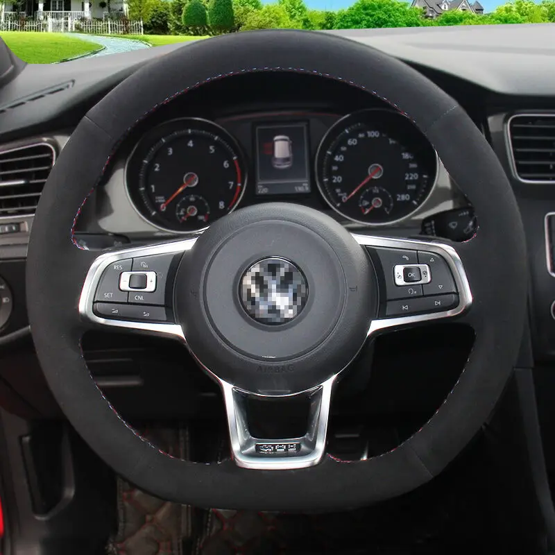 Hand Sew Black Suede Steering Wheel Cover for Volkswagen Golf 7 GTI Golf R MK7 VW Polo GTI Scirocco 2015 2016
Hand Sew Black Suede Steering Wheel Cover for Volkswagen Golf 7 GTI Golf R MK7 VW Polo GTI Scirocco 2015 2016