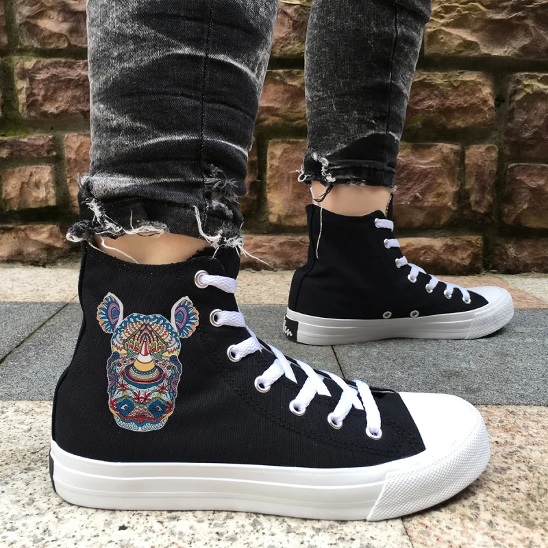 Wen Flat Plimsolls Original Design Exquisite Colorful Totem Rhinoceros High Top Canvas Black White Shoes Sneakers Unisex
Wen Flat Plimsolls Original Design Exquisite Colorful Totem Rhinoceros High Top Canvas Black White Shoes Sneakers Unisex