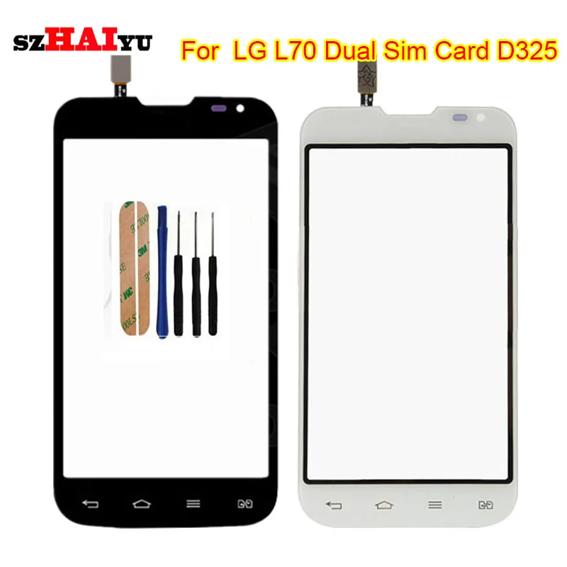 4 5 дюйма стеклянная панель объектива для LG L70 двойная sim карта D325 сенсорный экран