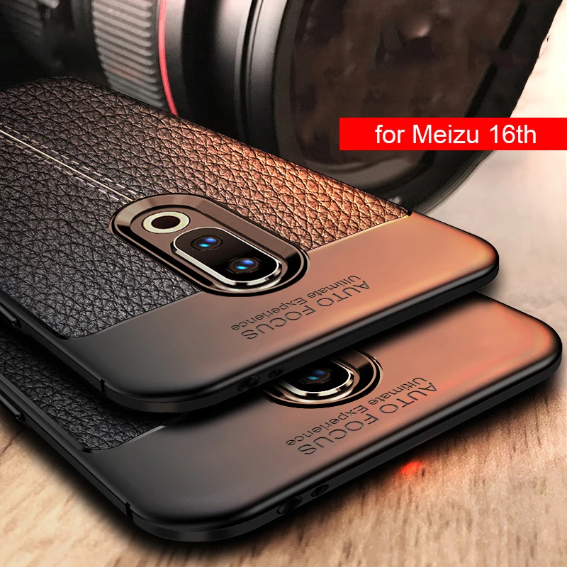 Чехол для Meizu 16th чехол мягкий силиконовый кожаный защитный с узором