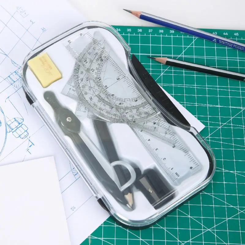 7pcs/set Math Geometry Protractor Drawing Compass Ruler Triangle Math Study Tool Kit School Supplies
7pcs/set Math Geometry Protractor Drawing Compass Ruler Triangle Math Study Tool Kit School Supplies